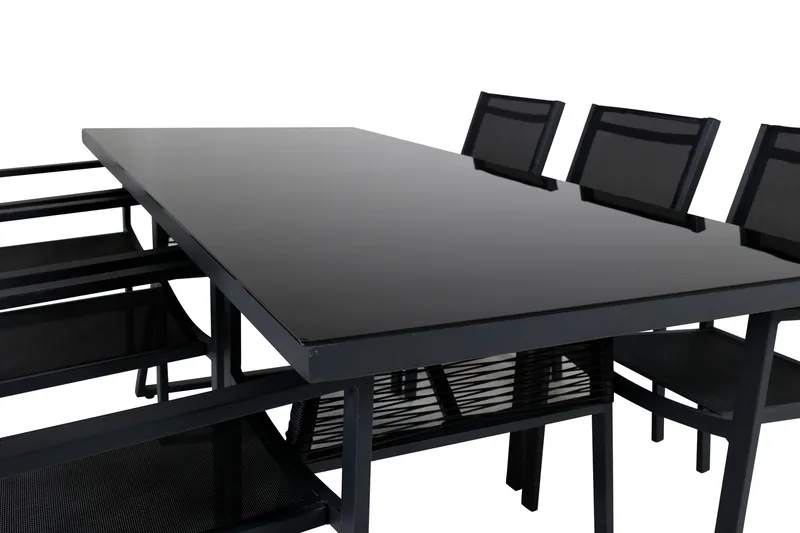 Dallas Matgrupp Utomhus cm Rektangulär med 6 Copacabana Utestolar - Svart - Utemöbler & utemiljö - Utegrupp - Matgrupp utomhus