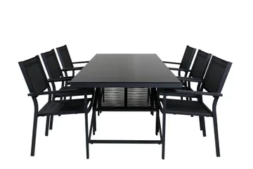 Dallas Matgrupp Utomhus cm Rektangulär med 6 Copacabana Utestolar - Svart - Utemöbler & utemiljö - Utegrupp - Matgrupp utomhus