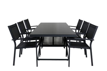 Dallas Matgrupp Utomhus cm Rektangulär med 6 Copacabana Utestolar - Svart - Utemöbler & utemiljö - Utegrupp - Matgrupp utomhus