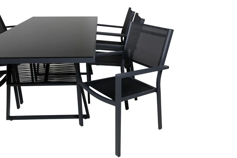 Dallas Matgrupp Utomhus cm Rektangulär med 6 Copacabana Utestolar - Svart - Utemöbler & utemiljö - Utegrupp - Matgrupp utomhus