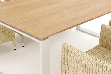 Devon utomhus matgrupp 210x100 cm med 6 Jenny matstolar - Beige/Teak - Utemöbler & utemiljö - Utegrupp - Matgrupp utomhus