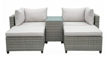 Dramilo Loungegrupp i konstrotting med bord och dynor - Beige - Utemöbler & utemiljö - Utegrupp - Soffgrupp utomhus