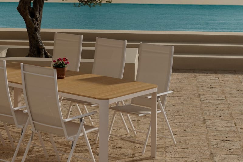 Etna Matbord Utomhus 90x210 cm med 6 Levanzo Karmstol - Utemöbler & utemiljö - Utegrupp - Matgrupp utomhus
