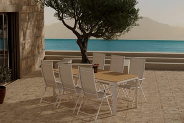 Etna Matbord Utomhus 90x210 cm med 6 Levanzo Karmstol - Utemöbler & utemiljö - Utegrupp - Matgrupp utomhus