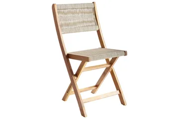 Fällbara utemöbler Prossedi - Beige, ljust trä - Utemöbler & utemiljö - Utegrupp - Matgrupp utomhus