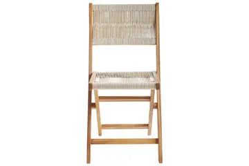 Fällbara utemöbler Prossedi - Beige, ljust trä - Utemöbler & utemiljö - Utegrupp - Matgrupp utomhus