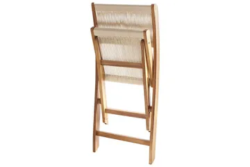 Fällbara utemöbler Prossedi - Beige, ljust trä - Utemöbler & utemiljö - Utegrupp - Matgrupp utomhus