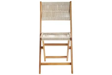 Fällbara utemöbler Prossedi - Beige, ljust trä - Utemöbler & utemiljö - Utegrupp - Matgrupp utomhus