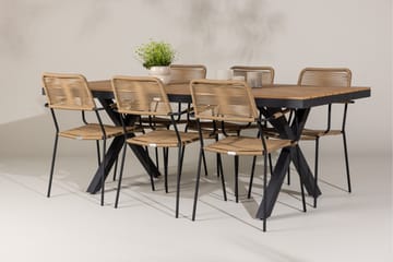 Garcia Matgrupp Utomhus + 6 Utestolar - Svart - Utemöbler & utemiljö - Utegrupp - Matgrupp utomhus
