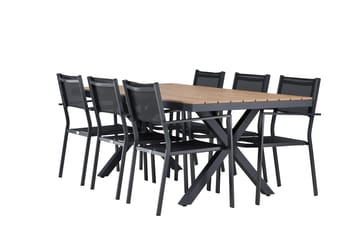 Garcia Matgrupp Utomhus 200 cm Rektangulär med 6 Copacabana Utestolar - Svart - Utemöbler & utemiljö - Utegrupp - Matgrupp utomhus
