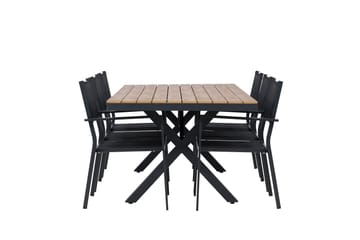 Garcia Matgrupp Utomhus 200 cm Rektangulär med 6 Copacabana Utestolar - Svart - Utemöbler & utemiljö - Utegrupp - Matgrupp utomhus