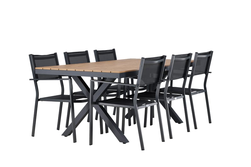 Garcia Matgrupp Utomhus 200 cm Rektangulär med 6 Copacabana Utestolar - Svart - Utemöbler & utemiljö - Utegrupp - Matgrupp utomhus