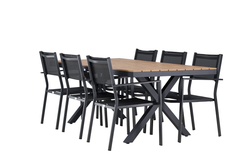 Garcia Matgrupp Utomhus 200 cm Rektangulär med 6 Copacabana Utestolar - Svart - Utemöbler & utemiljö - Utegrupp - Matgrupp utomhus
