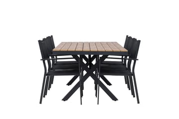 Garcia Matgrupp Utomhus 200 cm Rektangulär med 6 Copacabana Utestolar - Svart - Utemöbler & utemiljö - Utegrupp - Matgrupp utomhus