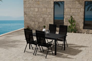 Giardini Matbord Utomhus 85x150 cm med 4 Levanzo Karmstol - Utemöbler & utemiljö - Utegrupp - Matgrupp utomhus
