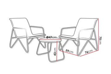 Glenhollow Caféset Utomhus - Grå - Utemöbler & utemiljö - Utegrupp - Cafegrupp & cafeset