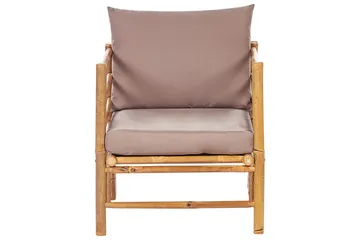 Hörnsoffa Cerreto med fåtölj Beige/ljust trä - Beige/ljust trä - Utemöbler & utemiljö - Utegrupp - Soffgrupp utomhus