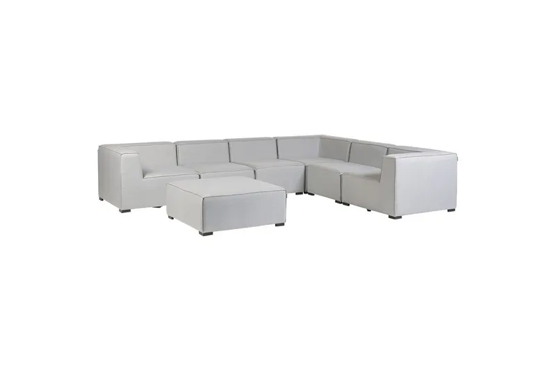 Hörnsoffa med fotpall Arezzo Grå/svart, Vänstervänd - Grå/svart, Vänstervänd - Utemöbler & utemiljö - Loungemöbler - Loungeset & loungegrupp