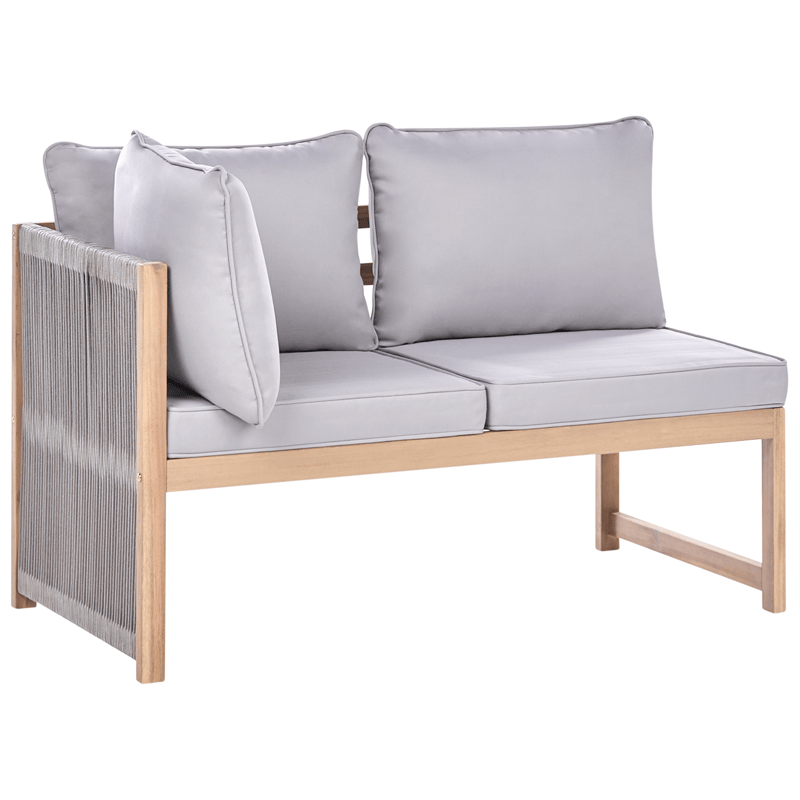 Hörnsoffa utomhus med Bord 3-Sits Arabba Vänstervänd Akaciaträ - Brun/Grå - Utemöbler & utemiljö - Utegrupp - Soffgrupp utomhus