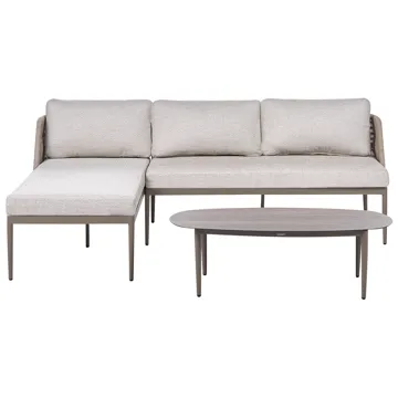 Hörnsoffa utomhus med Bord 3-Sits Leffe Högervänd - Beige - Utemöbler & utemiljö - Utegrupp - Soffgrupp utomhus