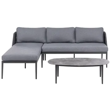 Hörnsoffa utomhus med Bord 3-Sits Leffe Högervänd - Grå - Utemöbler & utemiljö - Utegrupp - Soffgrupp utomhus