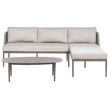Hörnsoffa utomhus med Bord 3-Sits Leffe Vänstervänd - Beige - Utemöbler & utemiljö - Utegrupp - Soffgrupp utomhus