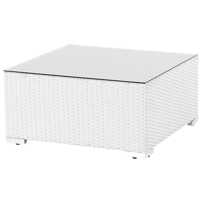 Hörnsoffa utomhus med Bord 4-Sits Sano Högervänd Modulär Konstrotting - Vit/Beige - Utemöbler & utemiljö - Utegrupp - Soffgrupp utomhus