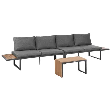 Hörnsoffa utomhus med Bord 4-Sits Pienza Högervänd - Grå/Brun/Svart - Utemöbler & utemiljö - Utegrupp - Soffgrupp utomhus