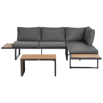 Hörnsoffa utomhus med Bord 4-Sits Pienza Högervänd - Grå/Brun/Svart - Utemöbler & utemiljö - Utegrupp - Soffgrupp utomhus