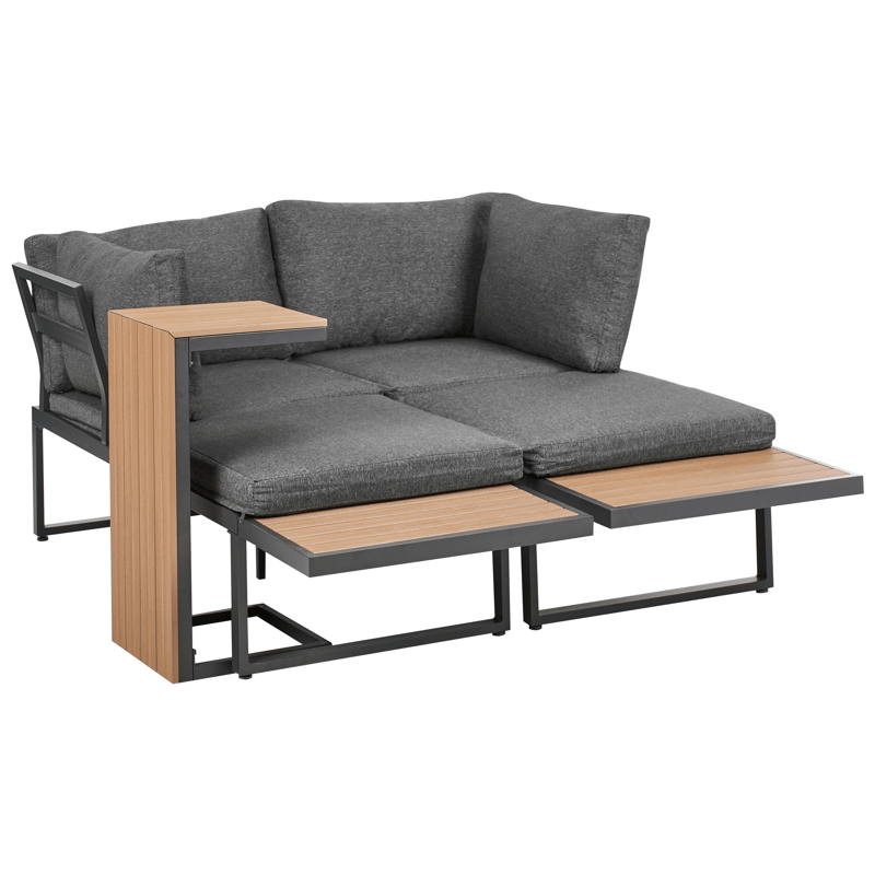 Hörnsoffa utomhus med Bord 4-Sits Pienza Högervänd - Grå/Brun/Svart - Utemöbler & utemiljö - Utegrupp - Soffgrupp utomhus