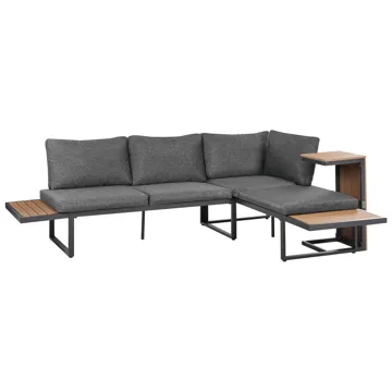 Hörnsoffa utomhus med Bord 4-Sits Pienza Högervänd - Grå/Brun/Svart - Utemöbler & utemiljö - Utegrupp - Soffgrupp utomhus