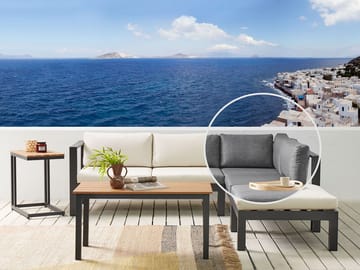 Hörnsoffa utomhus med Bord 5-Sits Messina Vänstervänd - Svart/Beige/Grå - Utemöbler & utemiljö - Utegrupp - Soffgrupp utomhus