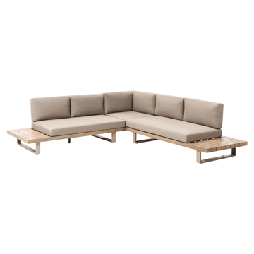 Hörnsoffa utomhus med Bord 5-Sits Mykonos Högervänd Akaciaträ - Beige/Brun - Utemöbler & utemiljö - Utegrupp - Soffgrupp utomhus