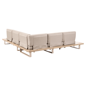 Hörnsoffa utomhus med Bord 5-Sits Mykonos Högervänd Akaciaträ - Beige/Brun - Utemöbler & utemiljö - Utegrupp - Soffgrupp utomhus