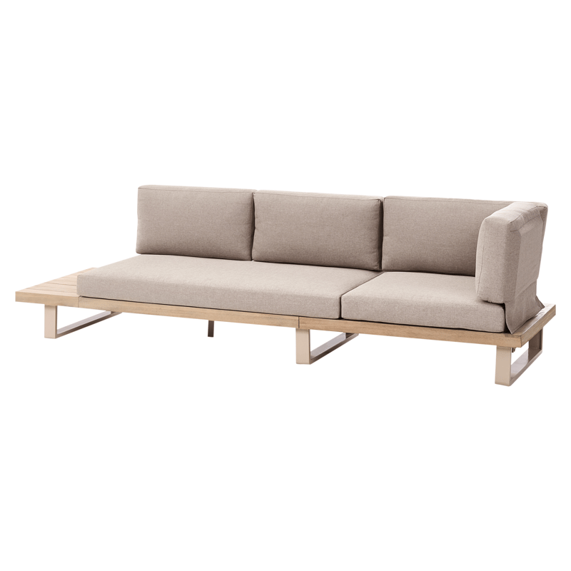 Hörnsoffa utomhus med Bord 5-Sits Mykonos Högervänd Akaciaträ - Beige/Brun - Utemöbler & utemiljö - Utegrupp - Soffgrupp utomhus
