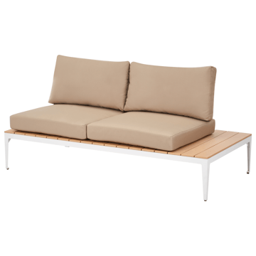 Hörnsoffa utomhus med Bord 5-Sits Positano - Brun/Vit/Brun - Utemöbler & utemiljö - Utegrupp - Soffgrupp utomhus