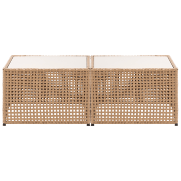Hörnsoffa utomhus med Bord 6-Sits Omegana Modulär Konstrotting - Beige/Svart - Utemöbler & utemiljö - Utegrupp - Soffgrupp utomhus