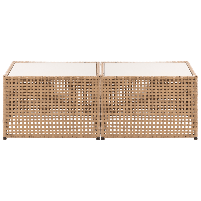 Hörnsoffa utomhus med Bord 6-Sits Omegana Modulär Konstrotting - Beige/Svart - Utemöbler & utemiljö - Utegrupp - Soffgrupp utomhus