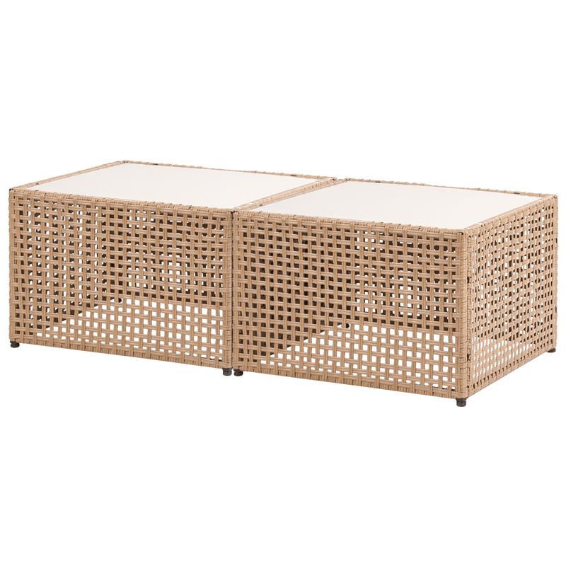 Hörnsoffa utomhus med Bord 6-Sits Omegana Modulär Konstrotting - Beige/Svart - Utemöbler & utemiljö - Utegrupp - Soffgrupp utomhus