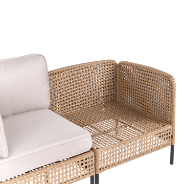 Hörnsoffa utomhus med Bord 6-Sits Omegana Modulär Konstrotting - Beige/Svart - Utemöbler & utemiljö - Utegrupp - Soffgrupp utomhus