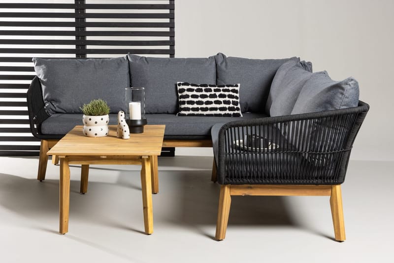 Hörnsoffset 4-sits Chania Utomhus, Svart