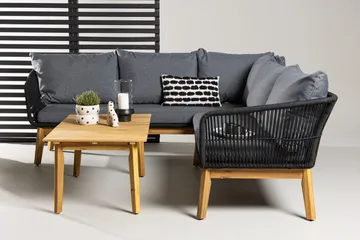 Hörnsoffset 4-sits Chania Utomhus - Svart - Utemöbler & utemiljö - Utegrupp - Soffgrupp utomhus