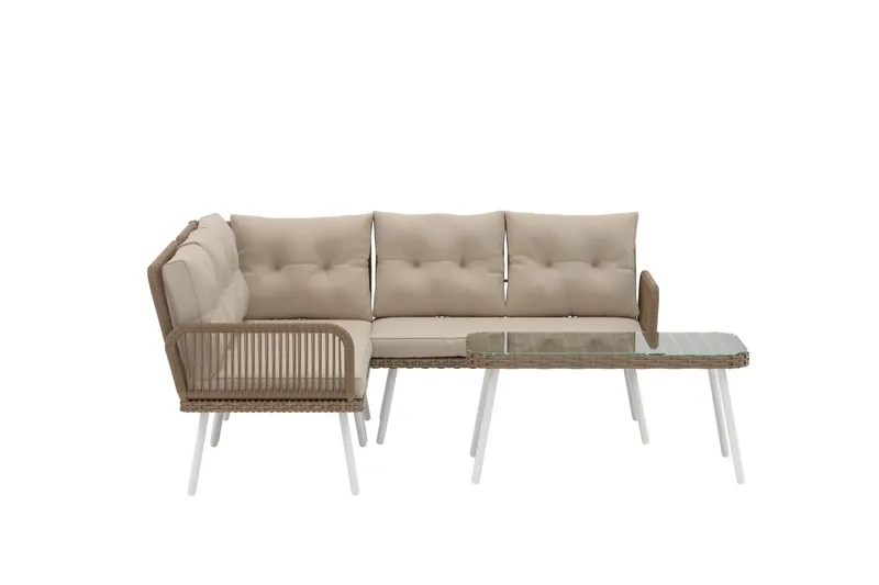 Hörnsoffset Ibiza Utomhus - Beige - Utemöbler & utemiljö - Utegrupp - Soffgrupp utomhus