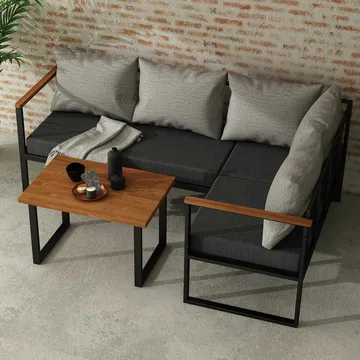 Hue 3-sits Soffgrupp Utomhus - Grå/Antracit - Utemöbler & utemiljö - Utegrupp - Soffgrupp utomhus