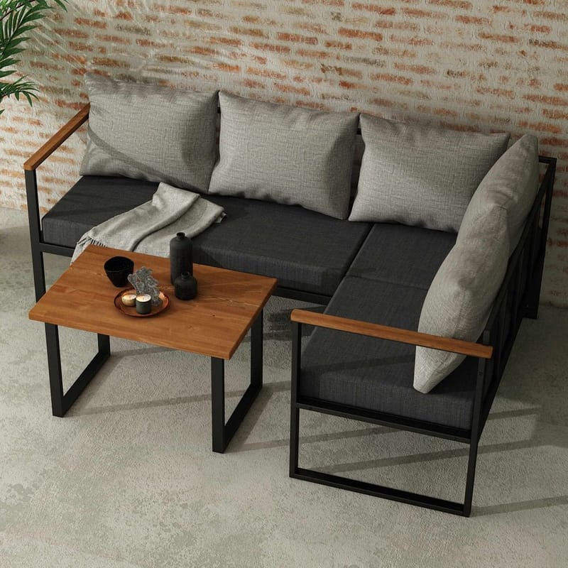 Hue 3-sits Soffgrupp Utomhus - Grå/Antracit - Utemöbler & utemiljö - Utegrupp - Soffgrupp utomhus