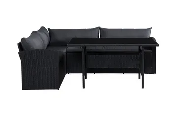 James Light Soffgrupp och Loungegrupp Utomhus 5-sits i konstrotting för trädgård och uteplats - Svart / Svarta dynor - Utemöbler & utemiljö - Utegrupp - Soffgrupp utomhus