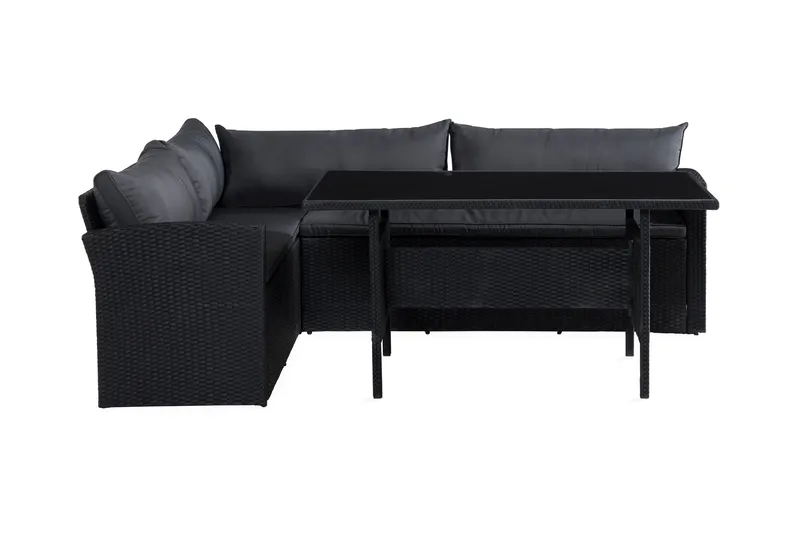 James Light Soffgrupp och Loungegrupp Utomhus 5-sits i konstrotting för trädgård och uteplats - Svart / Svarta dynor - Utemöbler & utemiljö - Utegrupp - Soffgrupp utomhus