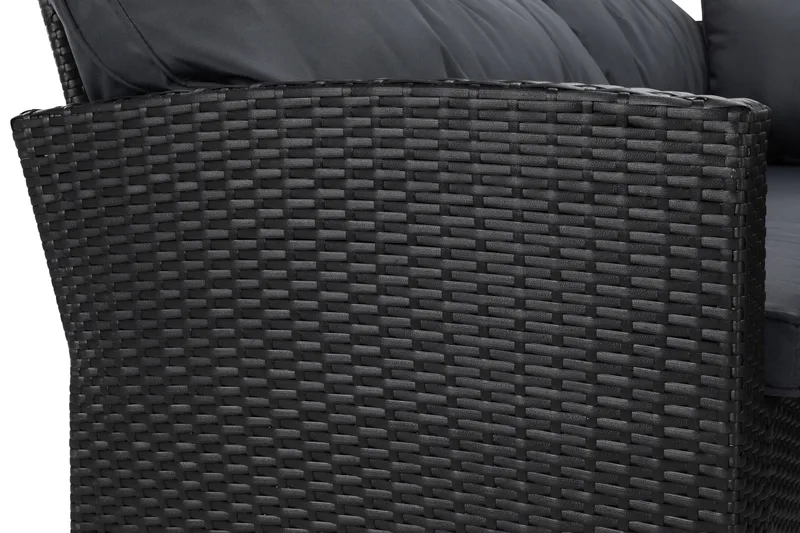 James Light Soffgrupp och Loungegrupp Utomhus 5-sits i konstrotting för trädgård och uteplats - Svart / Svarta dynor - Utemöbler & utemiljö - Utegrupp - Soffgrupp utomhus