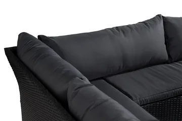 James Light Soffgrupp och Loungegrupp Utomhus 5-sits i konstrotting för trädgård och uteplats - Svart / Svarta dynor - Utemöbler & utemiljö - Utegrupp - Soffgrupp utomhus