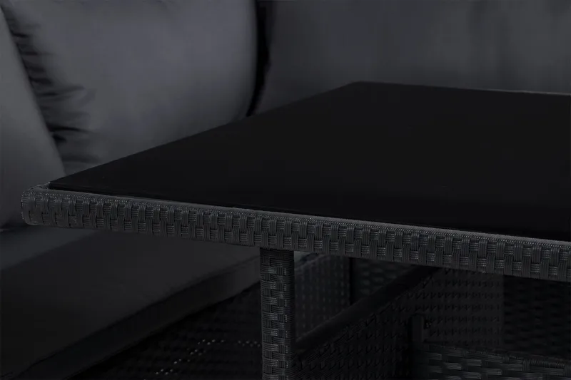 James Light Soffgrupp och Loungegrupp Utomhus 5-sits i konstrotting för trädgård och uteplats - Svart / Svarta dynor - Utemöbler & utemiljö - Utegrupp - Soffgrupp utomhus